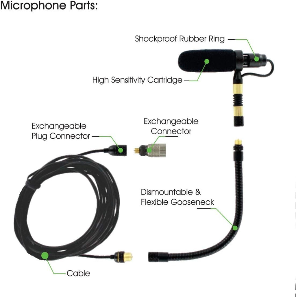 PMM19B-SH4-CEL Cello Clip-On Musical Instrument Microphone for Shure Wireless Microphone and Phantom Power Input | For Shure Wireless Microphone, Phantom Power Input