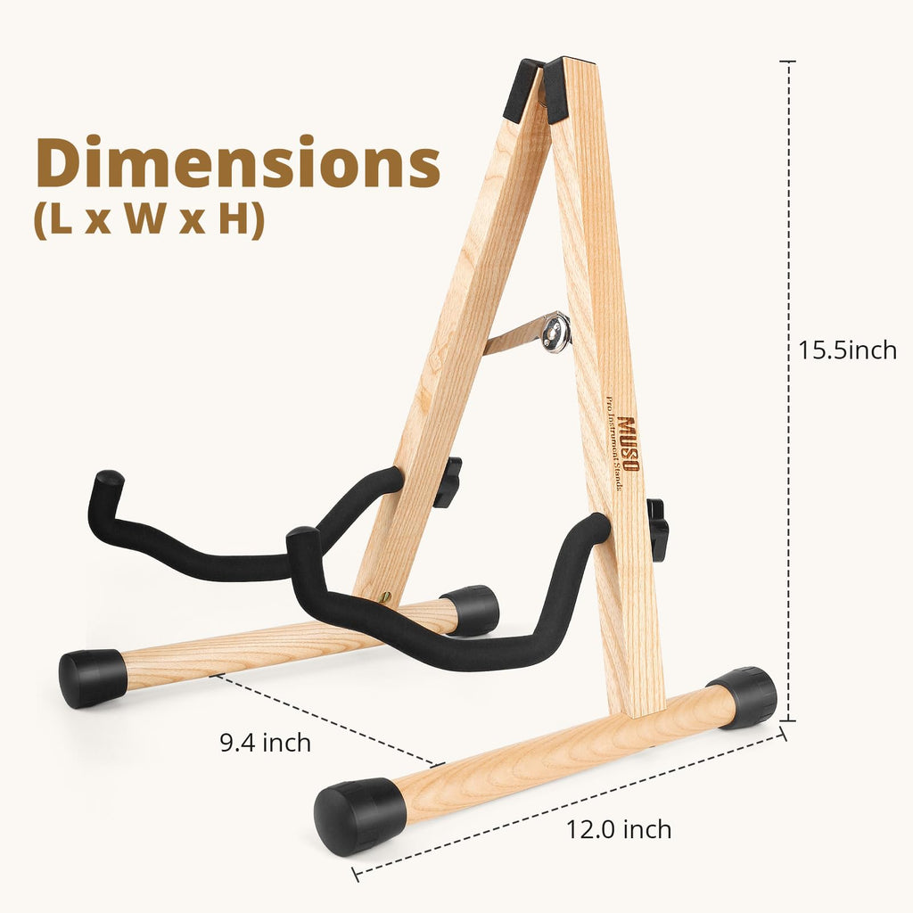 MUSO Cello Stand with Bow Holder,A-Frame Floor Stand with Padded Foam, Handcrafted Cello Rack Fits 1/2, 3/4, 7/8, 4/4 Full-Size and Guitar, Instrument Holder for Home and Studio Display