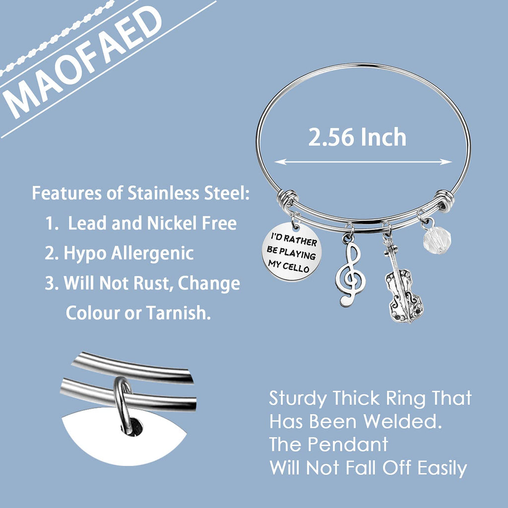MAOFAED Cellist Bracelet - Cello Player Gift for Her