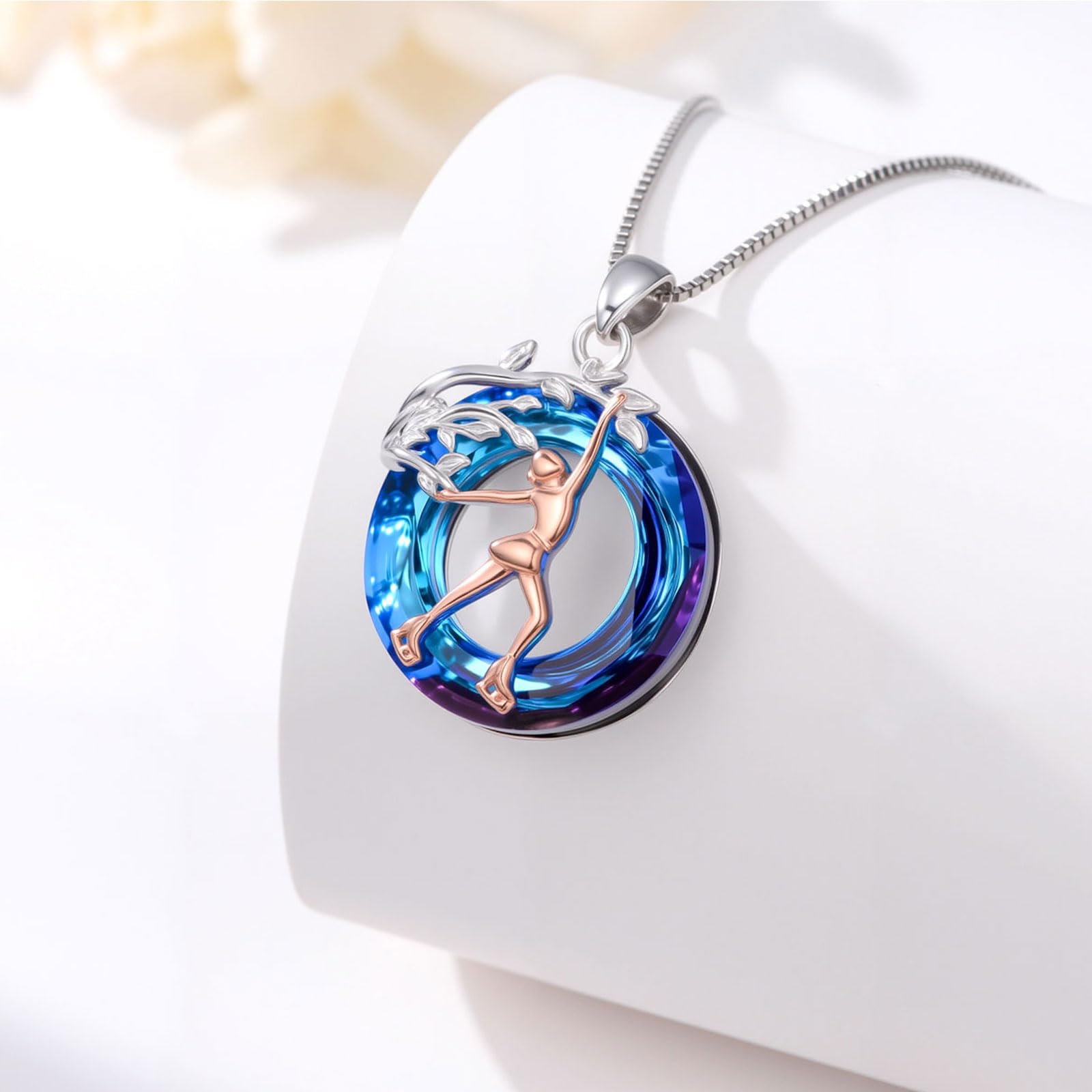 Sport/Music Necklace for Women 925 Sterling Silver Crystal Pendant Tree of Life Jewelry Gifts for Sport Players