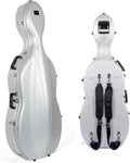Crossrock Commuter ABS Cello Case for 4/4 & 3/4 | Matte Blue Diamond Shell, Wheels & Backpack Straps – Lightweight Case for Daily Rehearsal & Travel