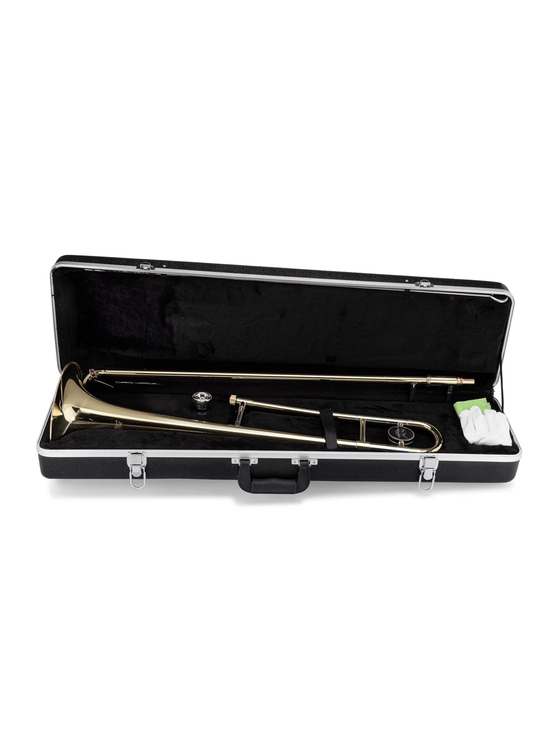 Jean Paul TB-400 Intermediate Straight Tenor Trombone with Case & 12C Mouthpiece, Brass Musical Instrument (Gold)