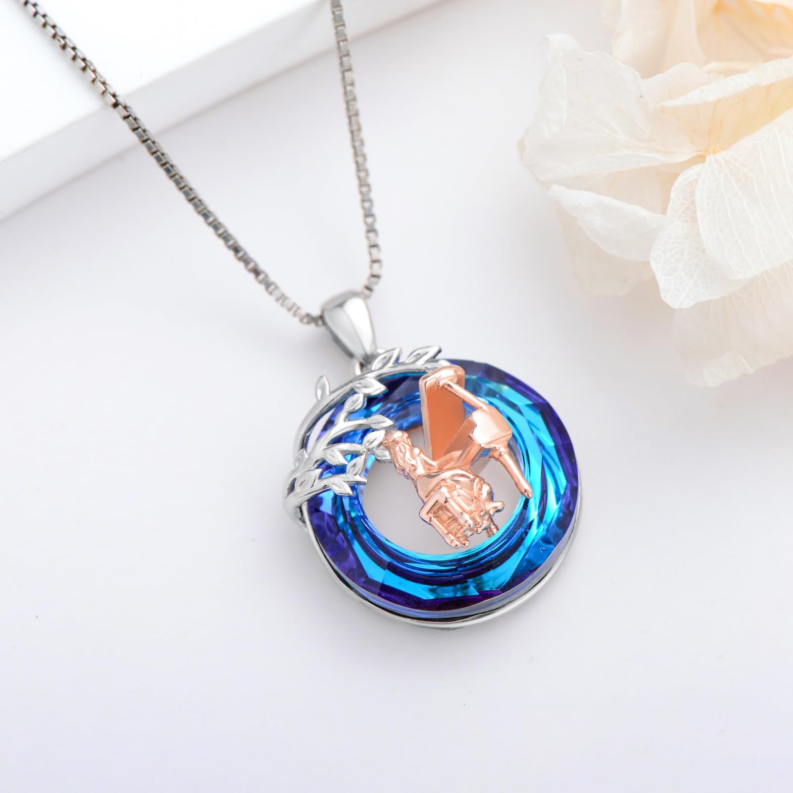 Sport/Music Necklace for Women 925 Sterling Silver Crystal Pendant Tree of Life Jewelry Gifts for Sport Players