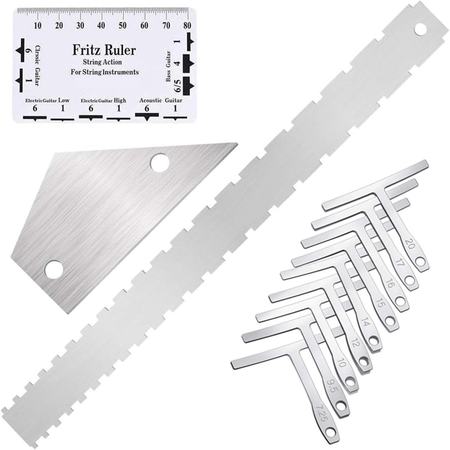 Professional Guitar Set Featuring Gauge and String Action Ruler Suitable for Accurate Measurements Portable Guitar Tool
