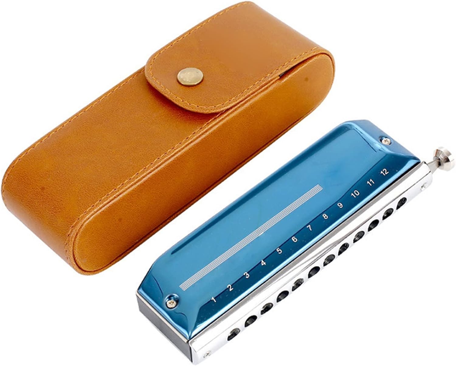 12 Holes 48 Tone Chromatic Harmonica Key of C Chromatic Mouth Organ Harmonica for Adults Students Professionals Harmonica Musical Instrument