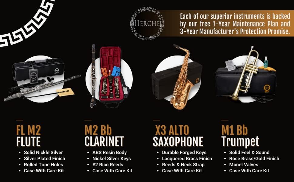 Trumpet Herche Superior Bb Trumpet M1 | Professional Instruments for all levels | MONEL VALVES | Rosebrass/Nickel-Silver/Gold | Solid Feel and Sound