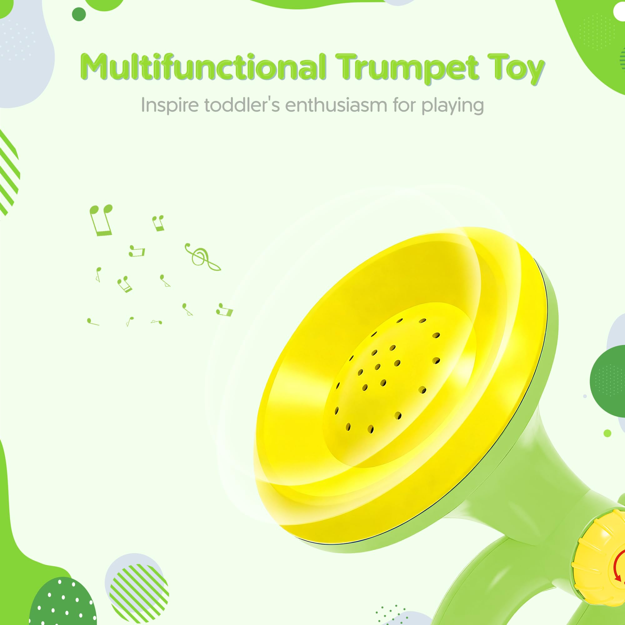 Generic Toddler Musical Trumpet Toy for Kids - 2026 Upgraded Musical Enlightenment Instrument Toy, Develops Musicality, for Boys Girls Ages 3 4 5 6 7 8, Pink