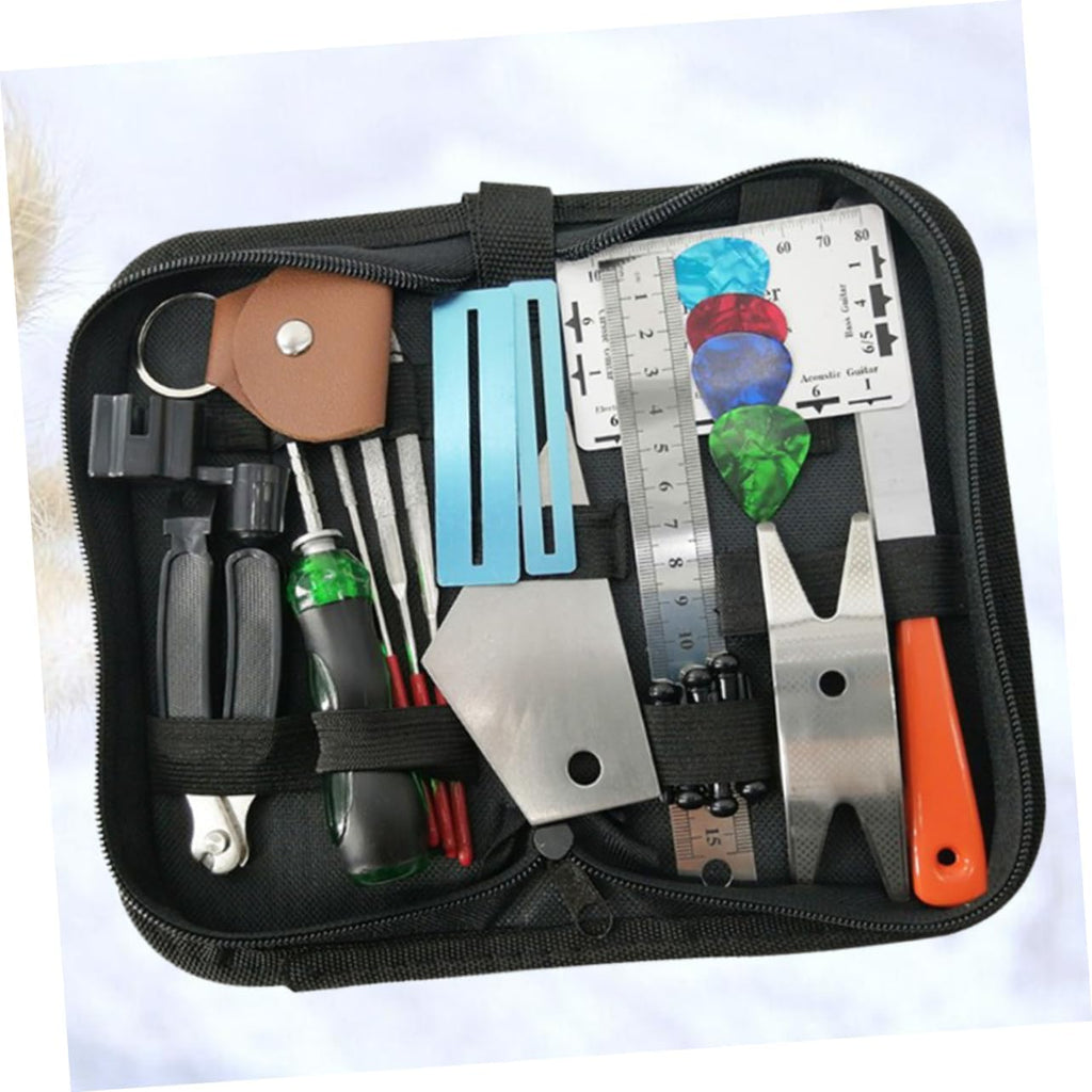 Abaodam 24pcs Guitar Tool Kit String Cutter Action Ruler Fret Files and Guard for Electric and Classical Guitar Repair and Maintenance