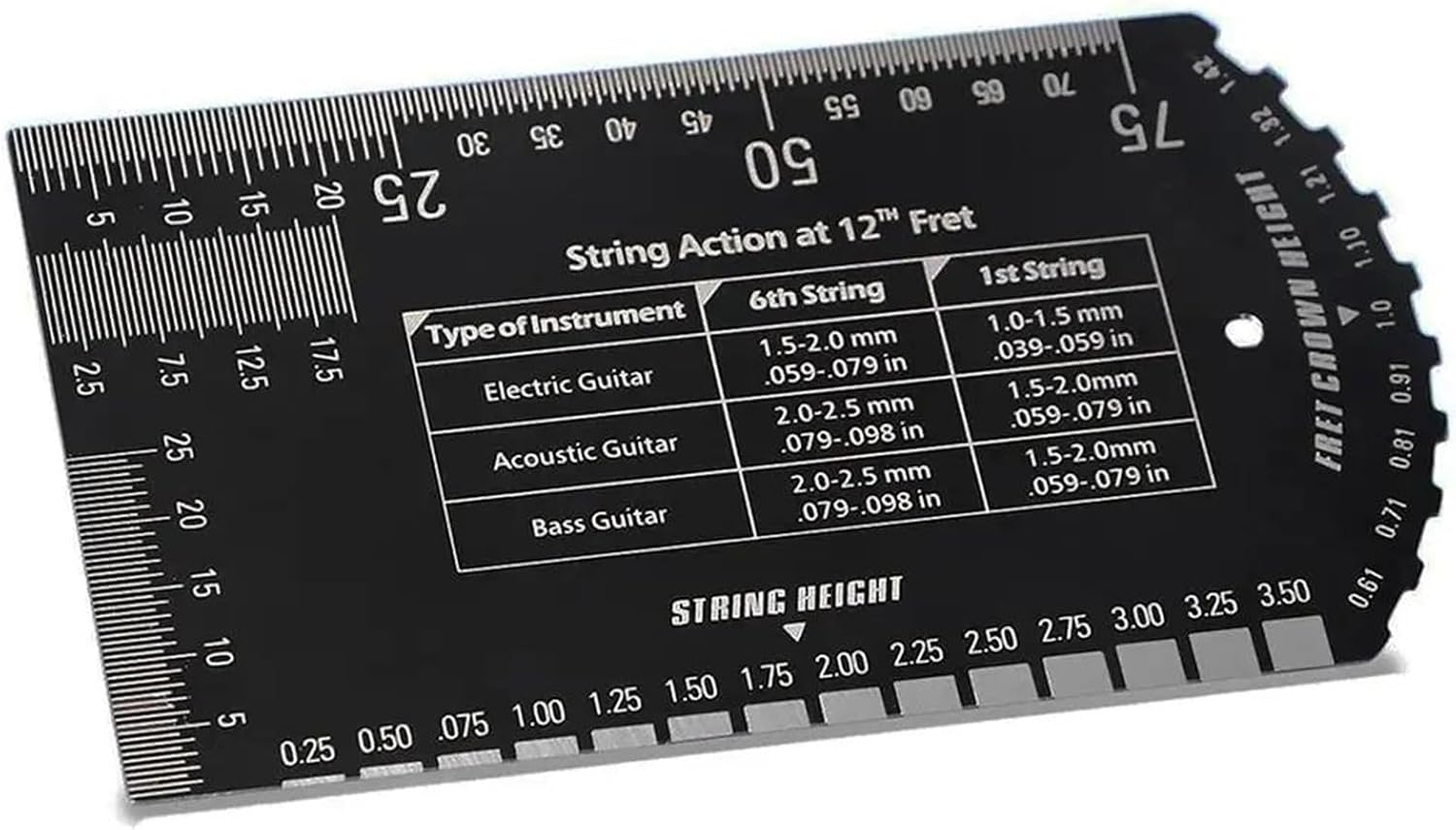 TSTS Guitar Making Tools String Action Gauge Ruler Guitar Set Up Gauge Multifunctional Fret Rocker Luthier Tool With Leather Case For Gutiar