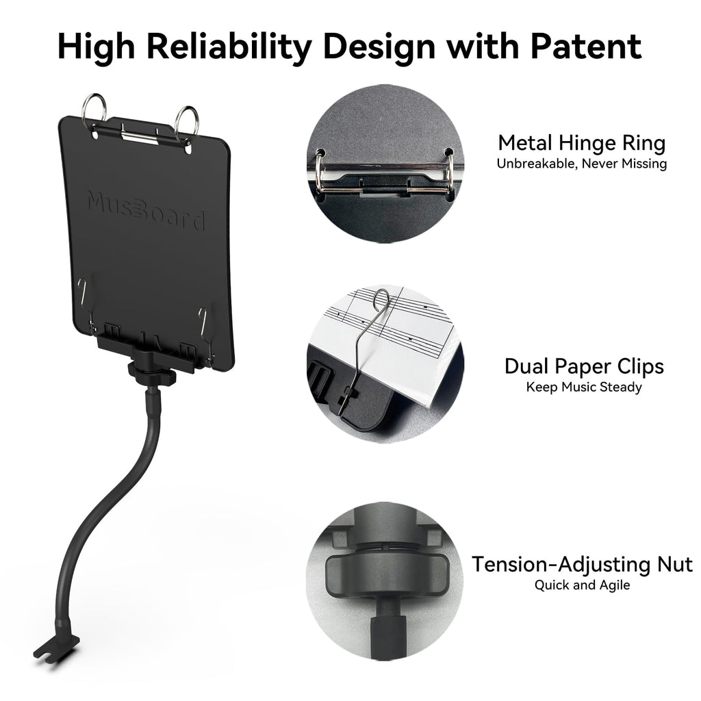 Trumpet Lyre TC10, Adjustable Marching Band Lyre for Trumpet with Flip Folder, Includes 10 Refill Sleeves