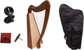 Celtic Cross Irish Strung Harp: 38 Strings Pro Quality Solid Rosewood Irish Celtic Cross Strung Harp + Caitlin Cross Strung Harp Nylon Case & Clip-on Chromatic Tuner