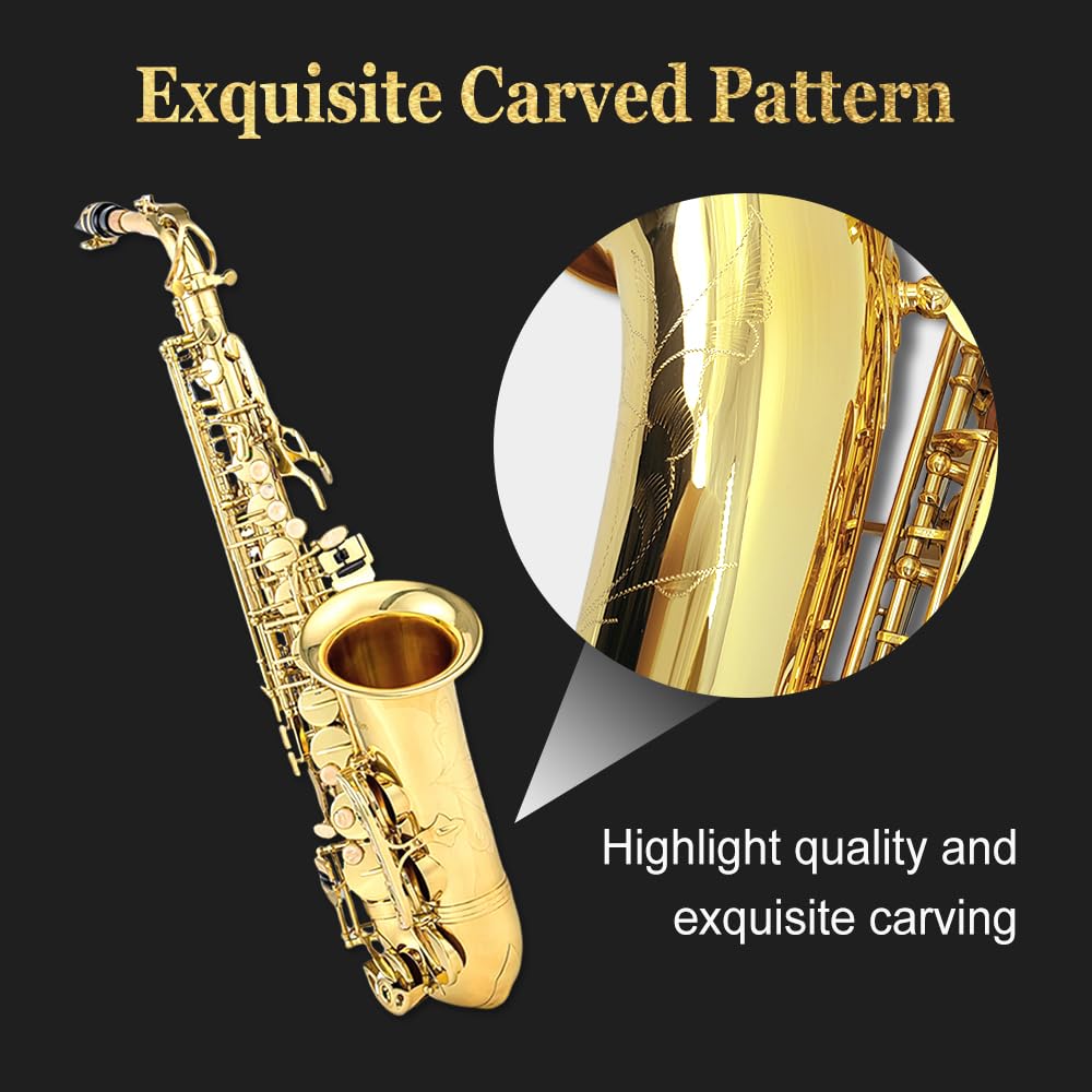 Straight Soprano Saxophone – Bb Brass Sax with Case, Mouthpiece & Full Accessories for Beginner & Adult