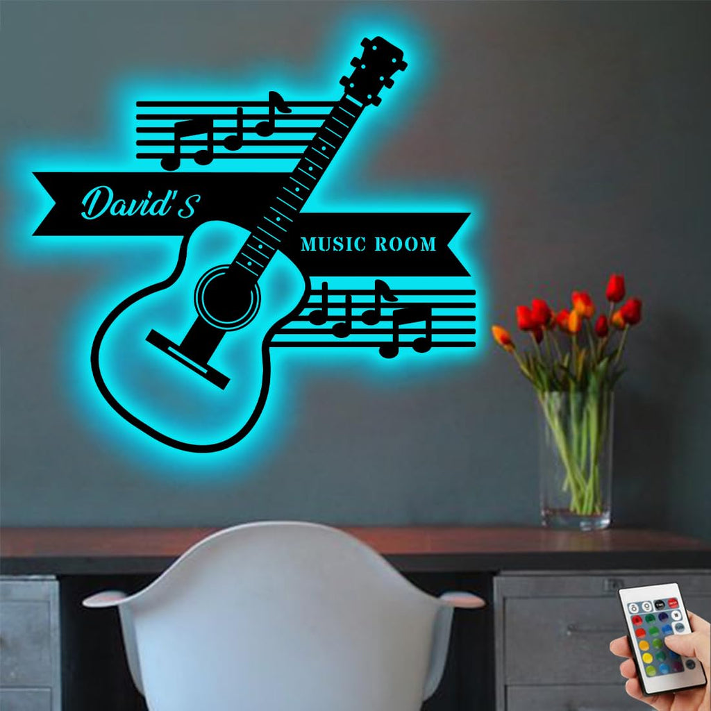 Personalzied Guitarist Name Wall Sign LED Lights Custom Cello Wall Art Music Neon Sign Electric Guitar Night Light Rock DJ LED Lamp Music Studio Plaque Musical Shed Name Plaque for Teacher