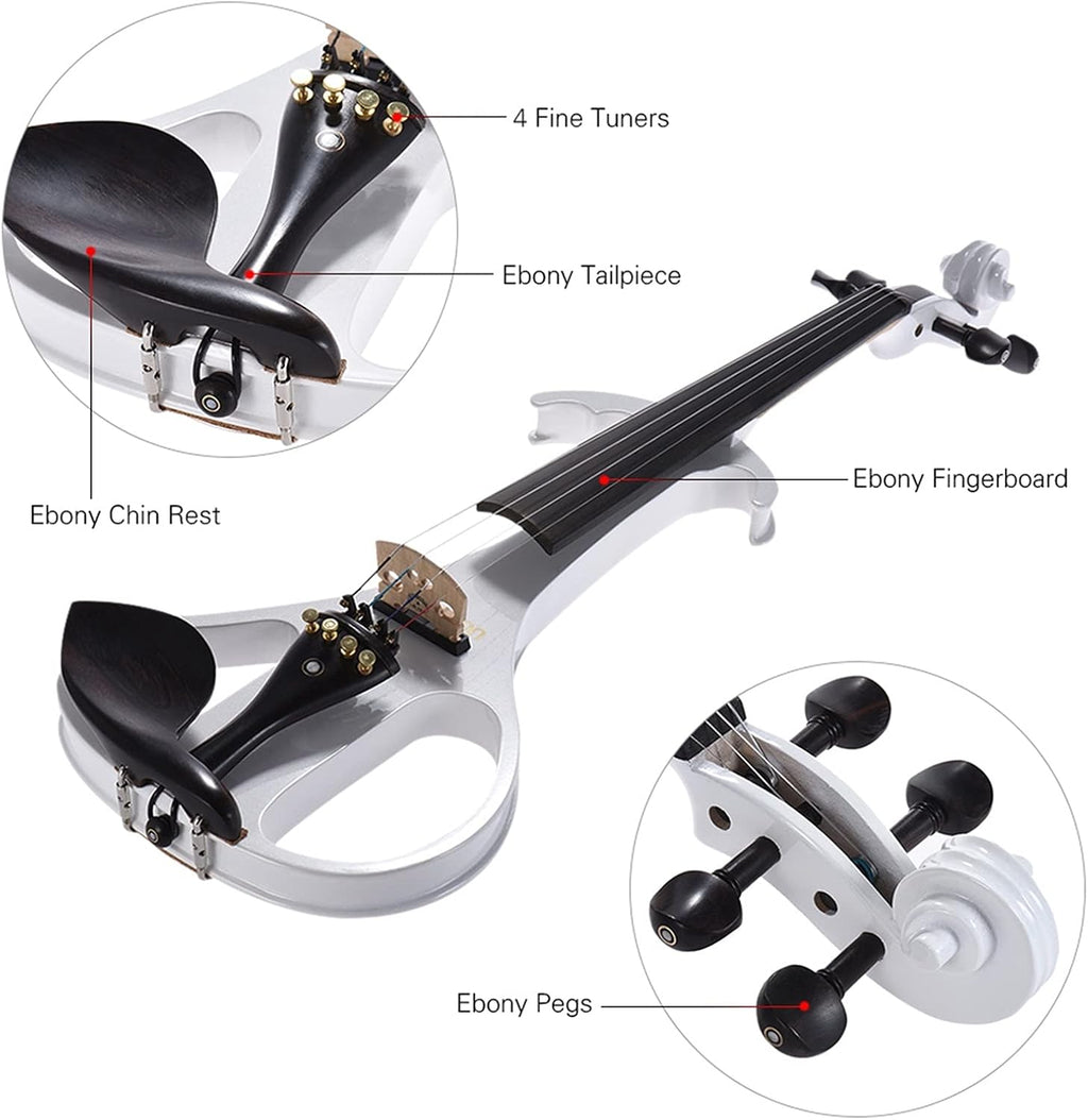 Violin Solid Wood Mute Electric Violin Violin Maple Body Ebony Fingerboard Nail Chin Rest Tail Plate Cello Kit