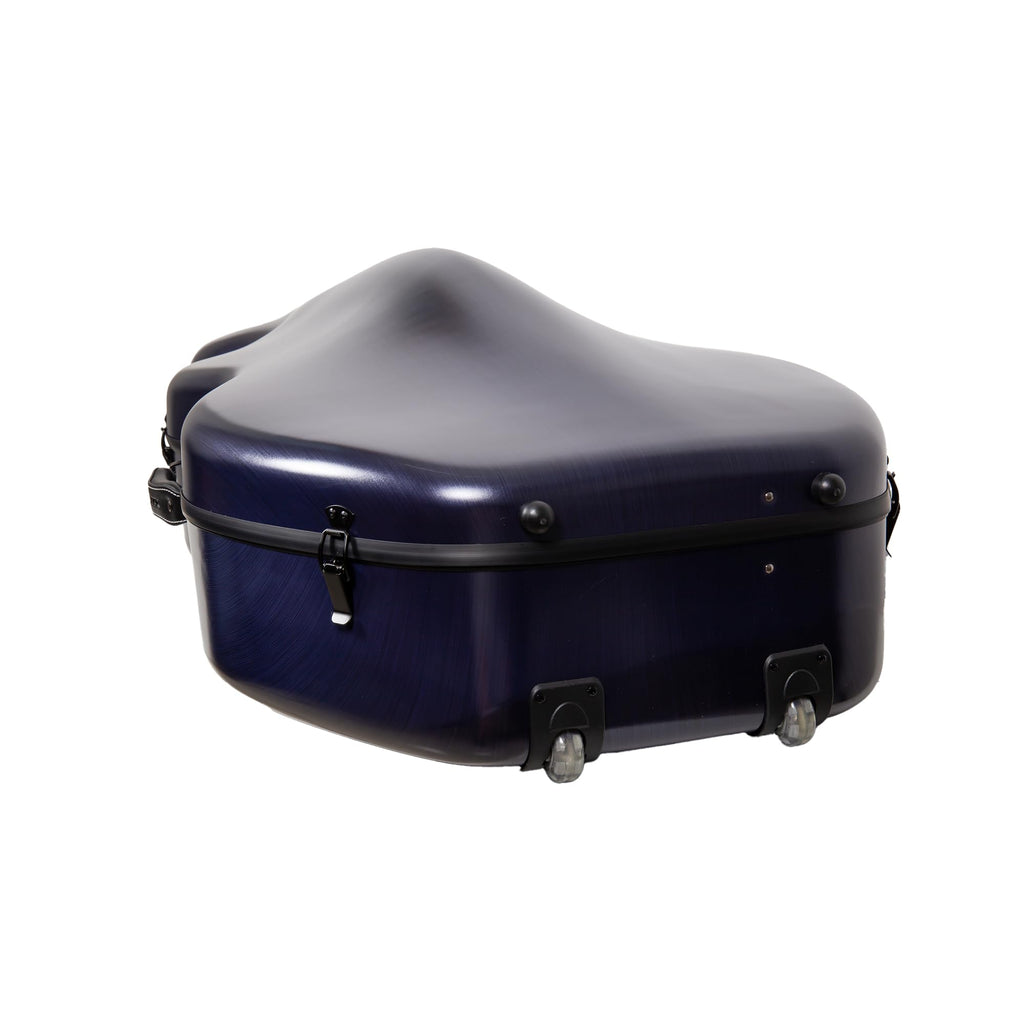 Crossrock Poly Carbon Composite Cello Case, for 3/4 Size Cello with backpack and wheels in Blue(CRF1000CETBLHT)