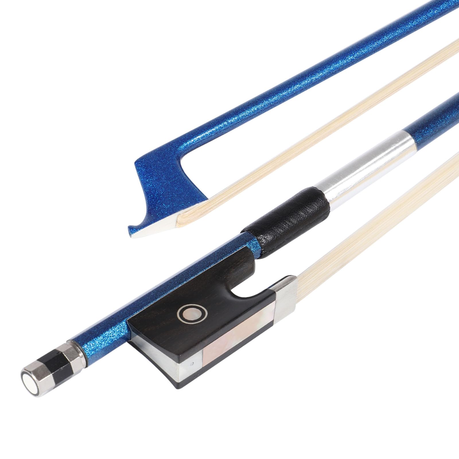 LIEKE Carbon Fiber Violin Bow 4/4 Full Size LightWeight Fiddle Bow (4/4 size, Black)
