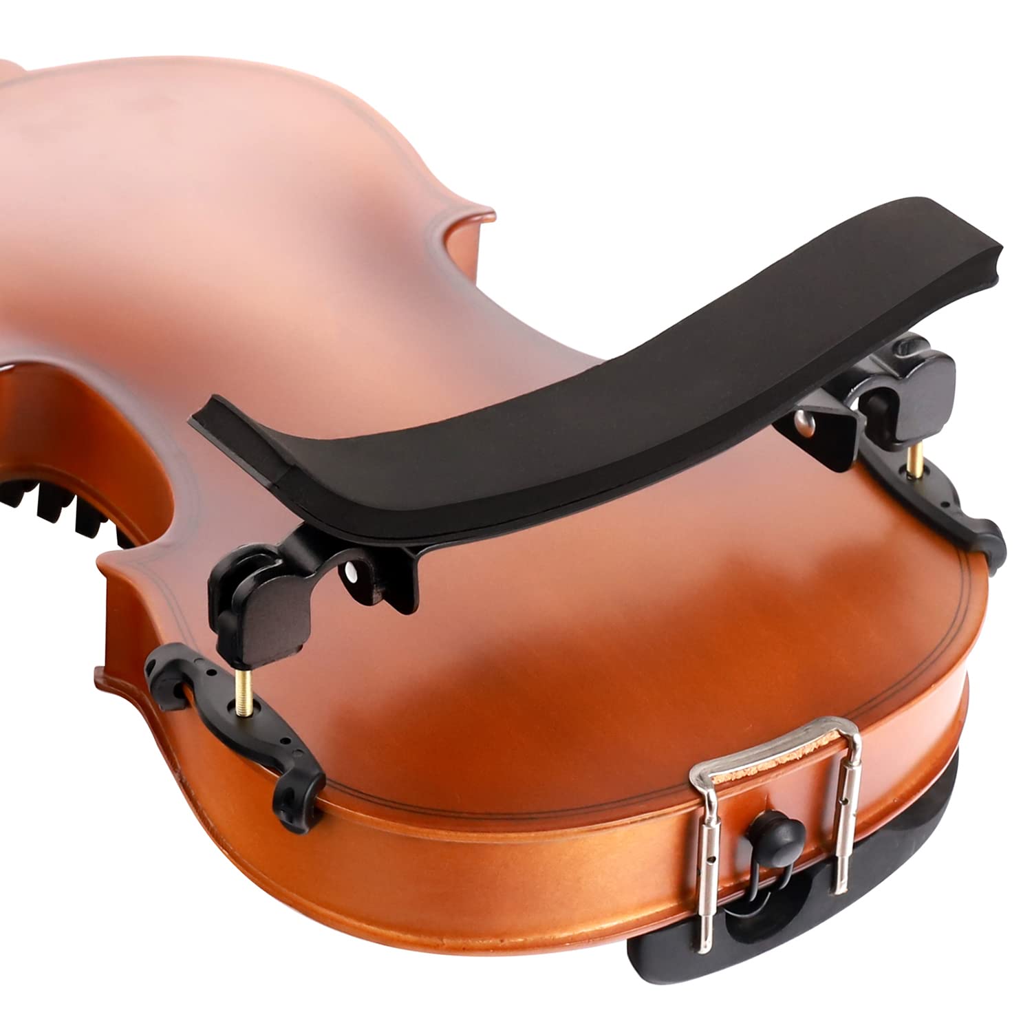 SUEWIO Violin Shoulder Rest for 4/4 Size, Premium Aluminum Alloy Violin Shoulder Rest with Thicken Comfortable Foam Pad & Height Adjustable Feet