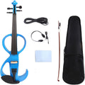 Cello Kit Violin Blue 4/4 Electric Silent Violin Hand-Made Case+Bow+Cable