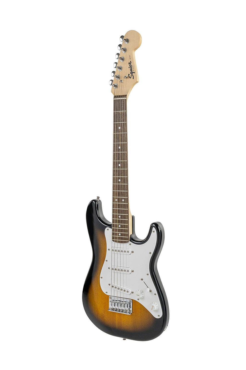 Squier Mini Stratocaster Electric Guitar, with 2-Year Warranty, Black, Laurel Fingerboard