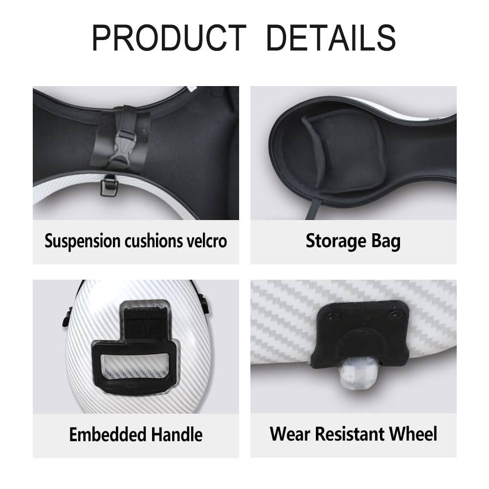 Cello Case 4/4 Carbon Fiber Ultra Lightweight Durable Hard Shell Professional Case with Wheels&Built-in Handles,Travel (pink)