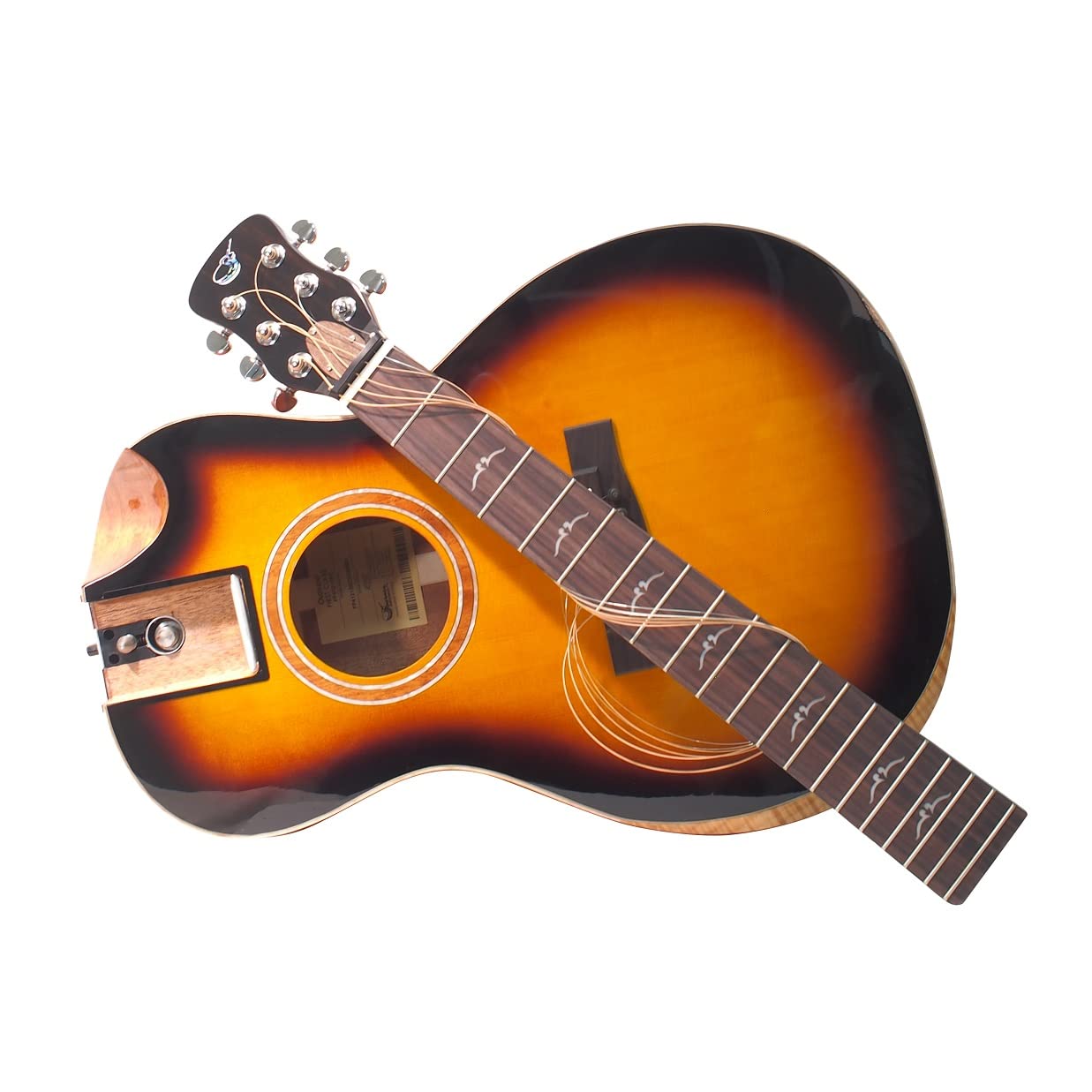 Journey Instruments Solid Sitka Acoustic Collapsible Travel Guitar PJ410N | Traveling Acoustic Guitar with Collapsible Patented System, Portable Backpack Case (African Mahogany)