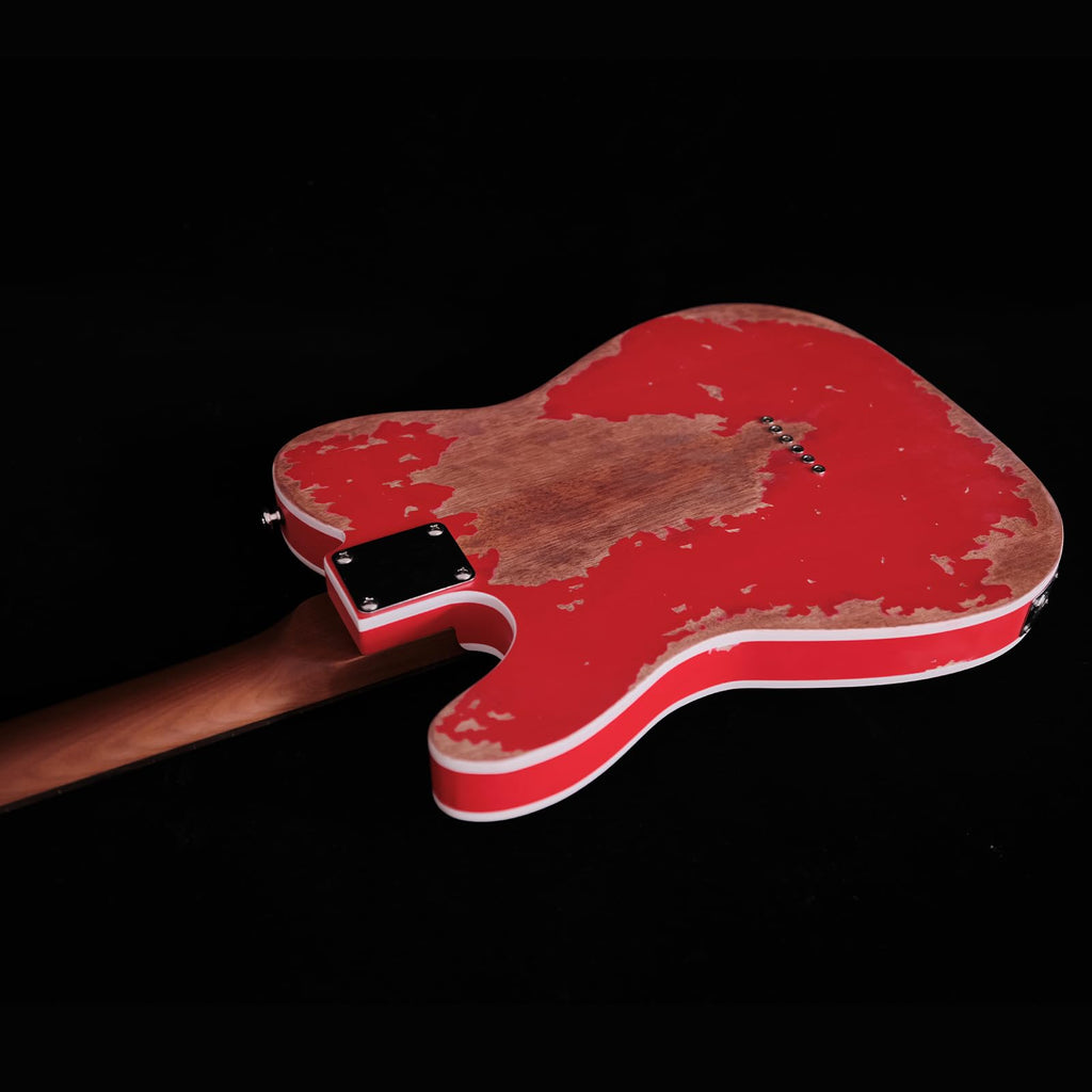KGD Relic electric guitar mahogany body carbonized maple neck rosewood fretboard 6-string solidbody electric guitar S-S pickupsbrass barrel saddle bridge (Grass Green)