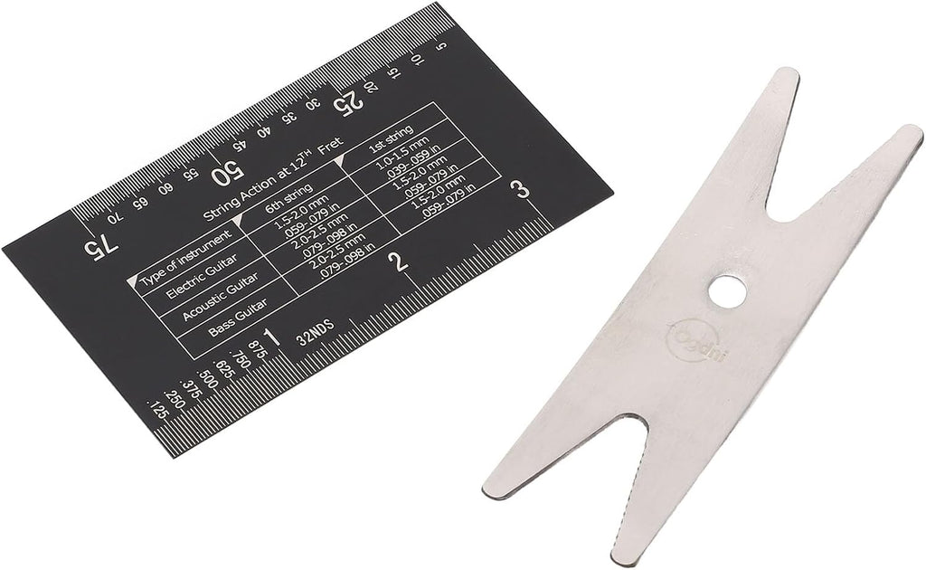 Guitar Luthier Tools Kit, String Action Ruler Gauge Tool Set with Wrench for Electric Guitar Bass Acoustic Mandolin Banjo Repair