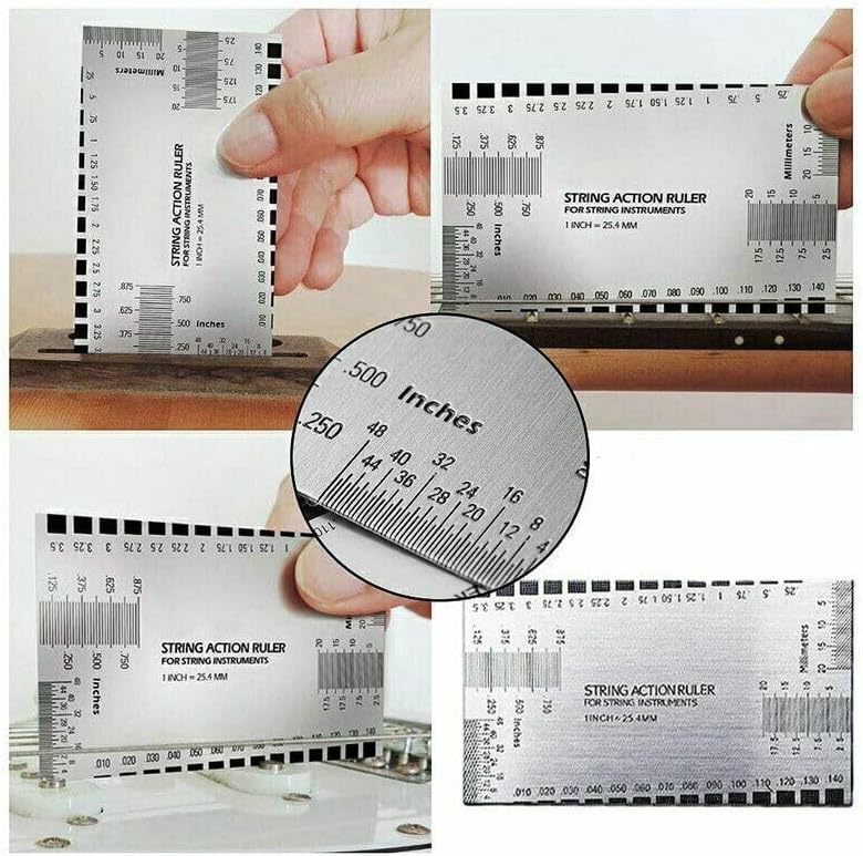 15PCS Guitar Luthier Tools Set Including Guitar Radius Gauge, String Action Ruler Gauge Feeler Gauge, Guitar Notched Radius Gauges For Guitar and Bass