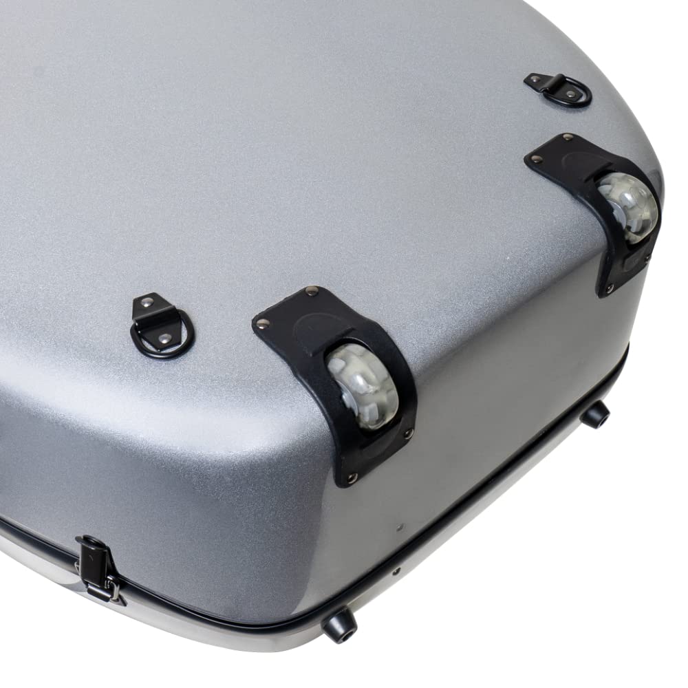 MI&VI CC-9001 Pure 100% Carbon Fiber Cello Case (Full Size) 4/4 with Wheels | Carry Straps | 8lb Lightweight | Tough Shell (3K Blue)
