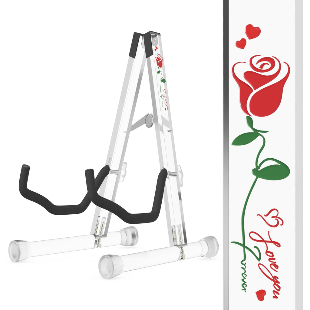 DIDA Guitar Stand, Acrylic Transparent Guitar Stand for Acoustic Guitar, Electric Guitar, Cello, Guitar Holder, Single Guitar Stand, Guitar Accessories (Merry Christmas, Electric Guitar/Cello/Bass)