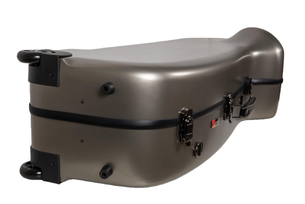 Crossrock Low A Baritone Saxophone Case with Wheels | Polycarbonate Hard Shell, TSA Lock, Anti-Scratch Finish, Neck & Mouthpiece Storage–Black (CRF4050BSBK)