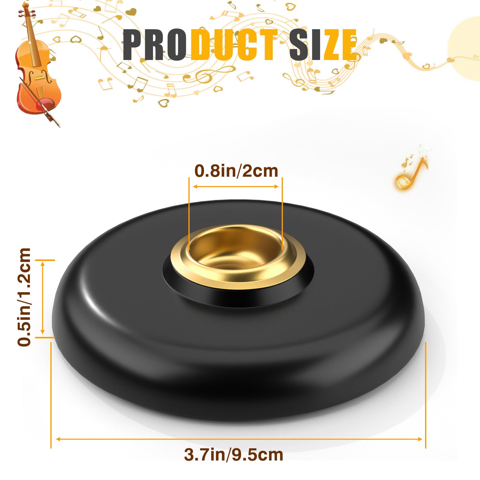 Facmogu Rock Stop for Cello, Cello Endpin Rest for Floor Protector String Instrument Accessory Christmas Gift, Rock Stop Endpin Stand Holder with Reinforced Brass Cup & Rubber Mat Anti-Slip Base