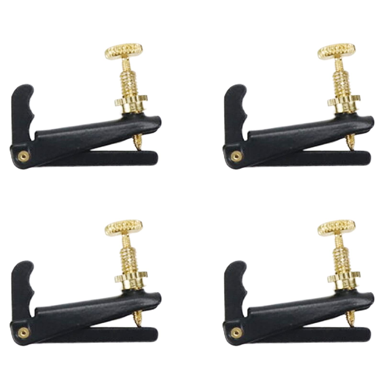 4Pcs Cello Fine Tuners for 3/4 4/4 Cello String Adjusting (Black)