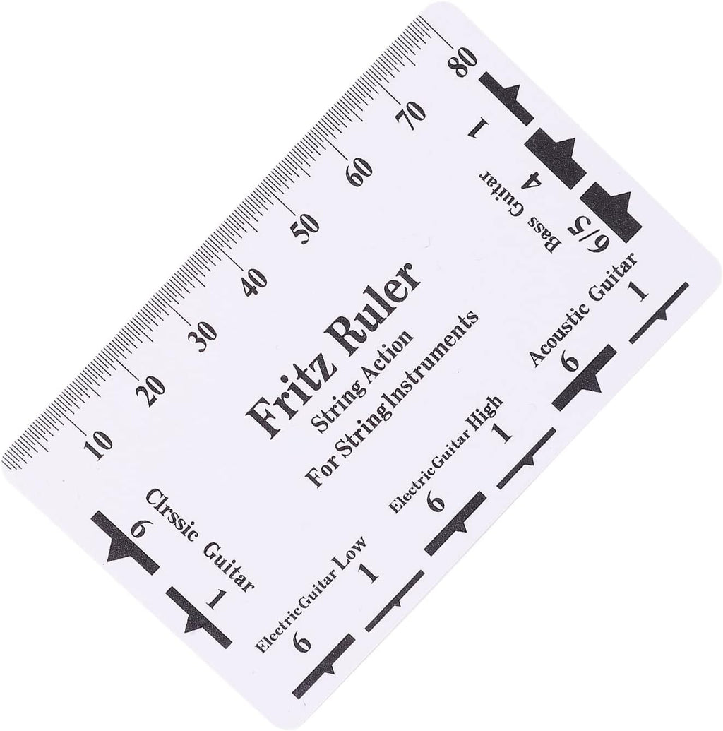 String Action Gauge Ruler, Plastic Luthier Height Measuring Tool for Guitar Bass Setup, with Accurate Scale for Saddle and Nut Measurement