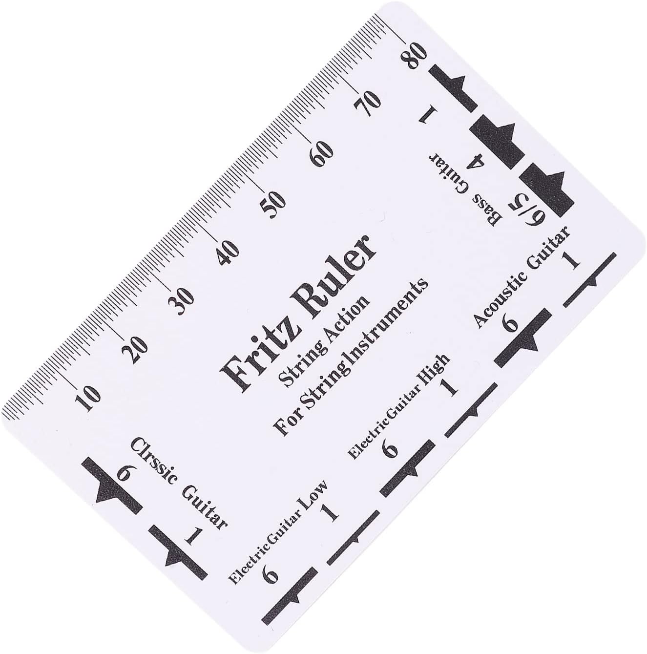 String Action Gauge Ruler, Plastic Luthier Height Measuring Tool for Guitar Bass Setup, with Accurate Scale for Saddle and Nut Measurement