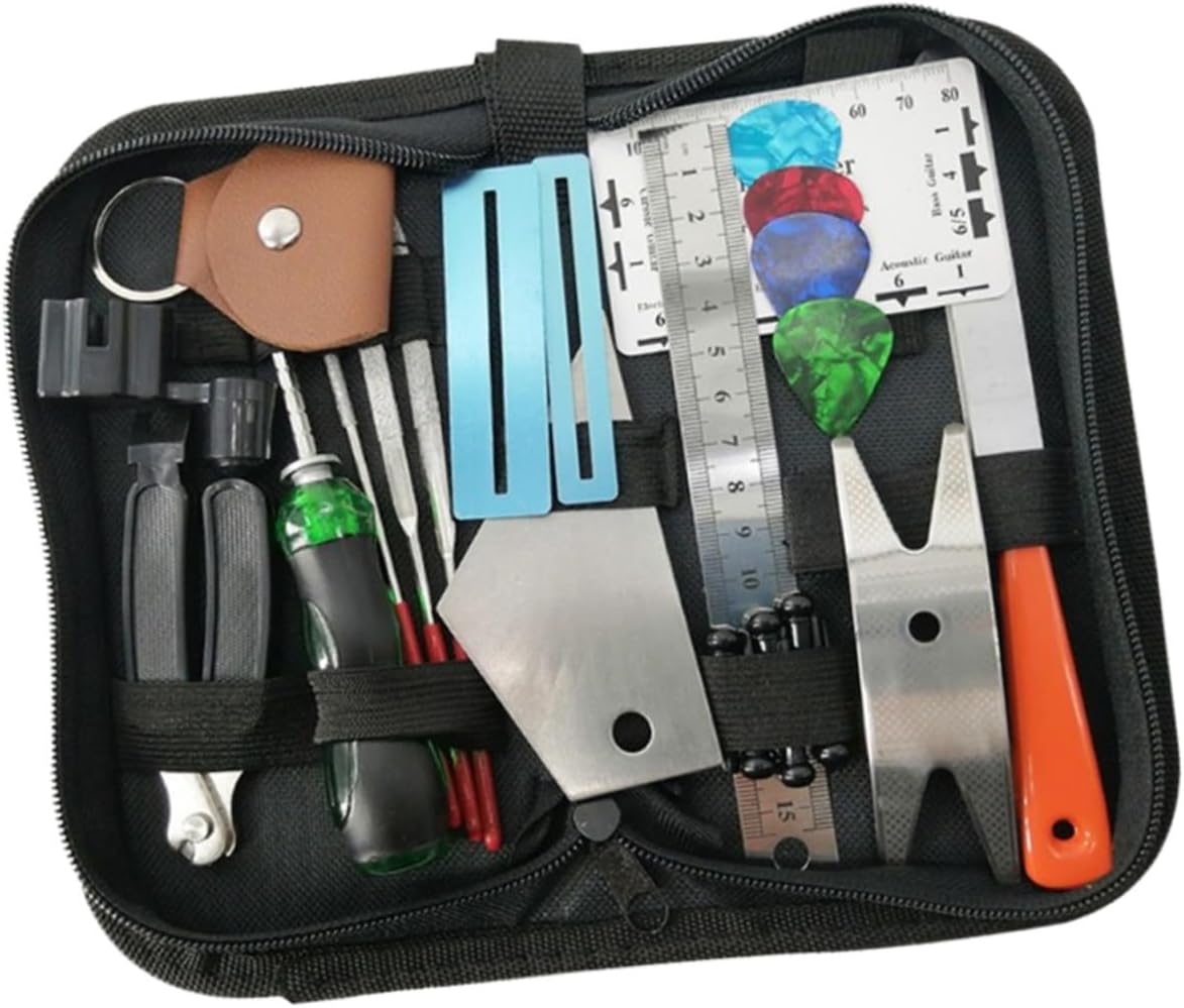 Abaodam Guitar Accessories Kit String Cutter Fret File Fingeraord Guard Action Ruler Guitar Frets Tool Set