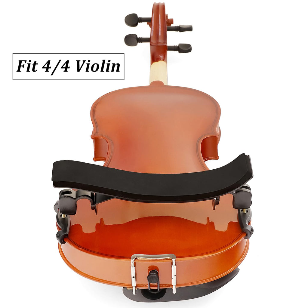 SUEWIO Violin Shoulder Rest for 4/4 Size, Premium Aluminum Alloy Violin Shoulder Rest with Thicken Comfortable Foam Pad & Height Adjustable Feet
