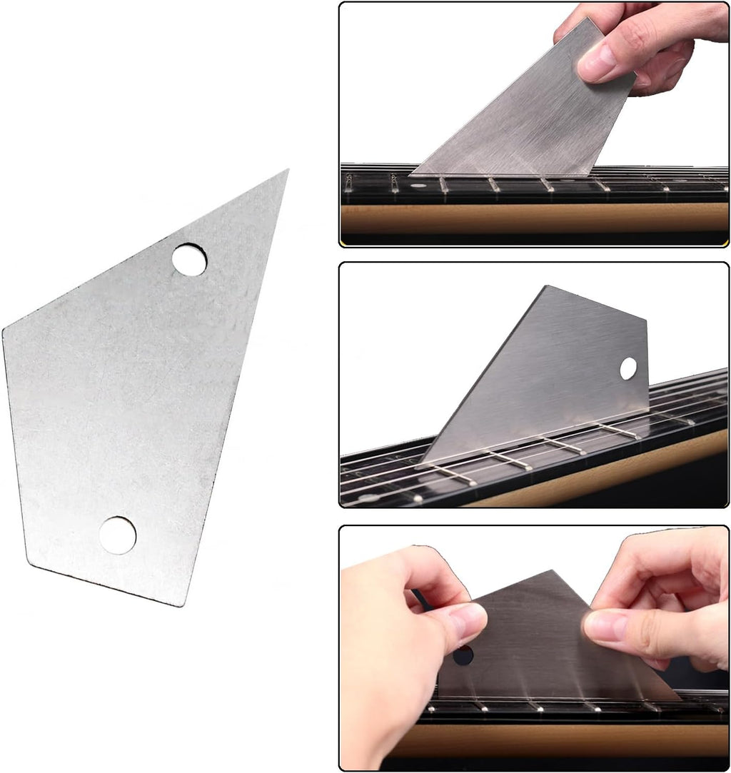 Set of 3 Guitar Tools,Notched Straight Edge Luthier Tools with String Action Ruler,Guitar Fret Tools for Guitar Neck and Fretboard Maintenance