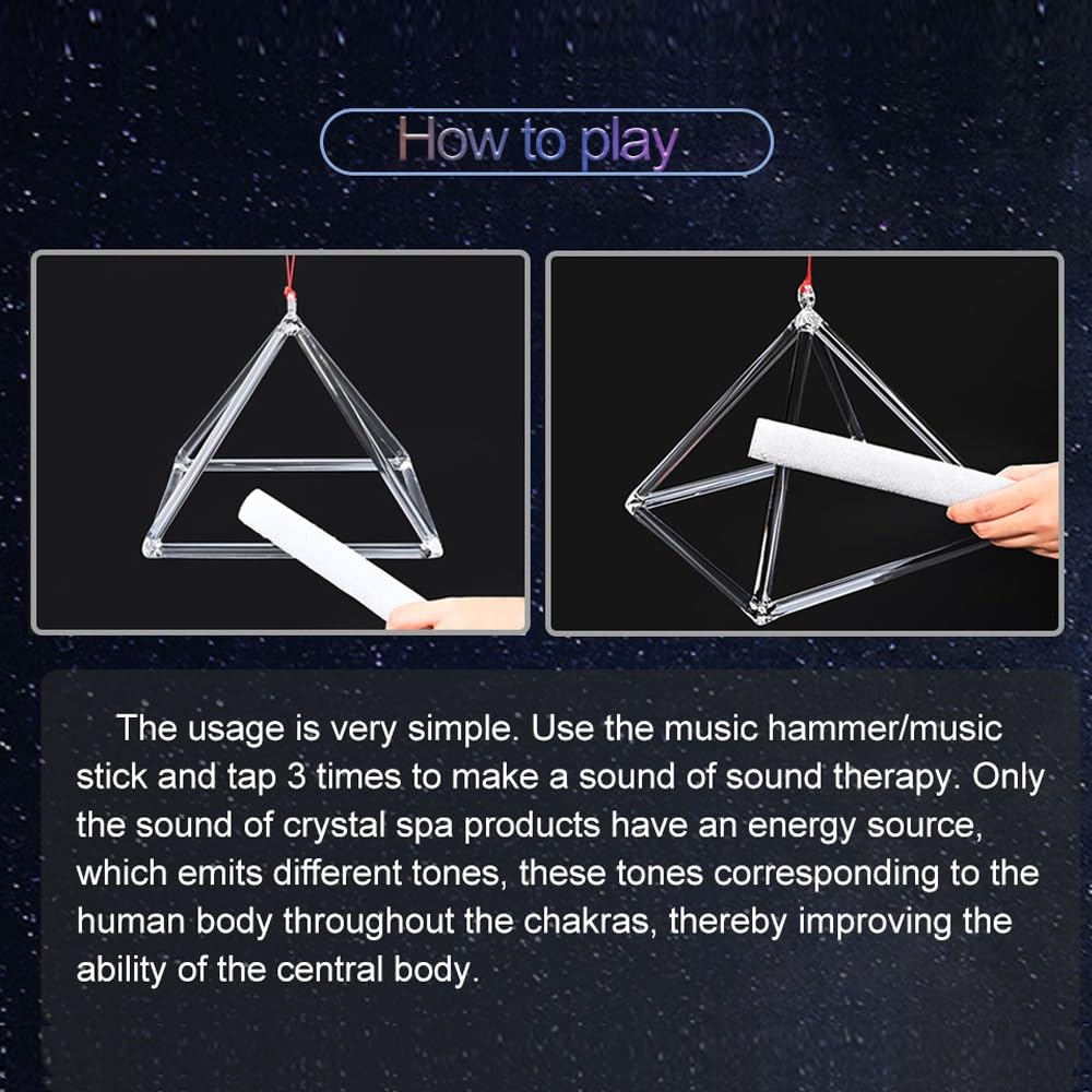 Crystal Singing Harp 8 Notes C D E F G A B C Including Aluminum Suitcase Healing Musical Instrument for Healing Meditation, Adjusting Emotional State,Clear 432 Hz,11 inch