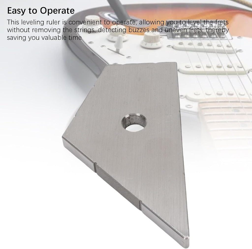 Guitar String Action Gauge 4 in 1 Guitar Ruler Stainless Steel Fret Leveling Ruler for String Instruments