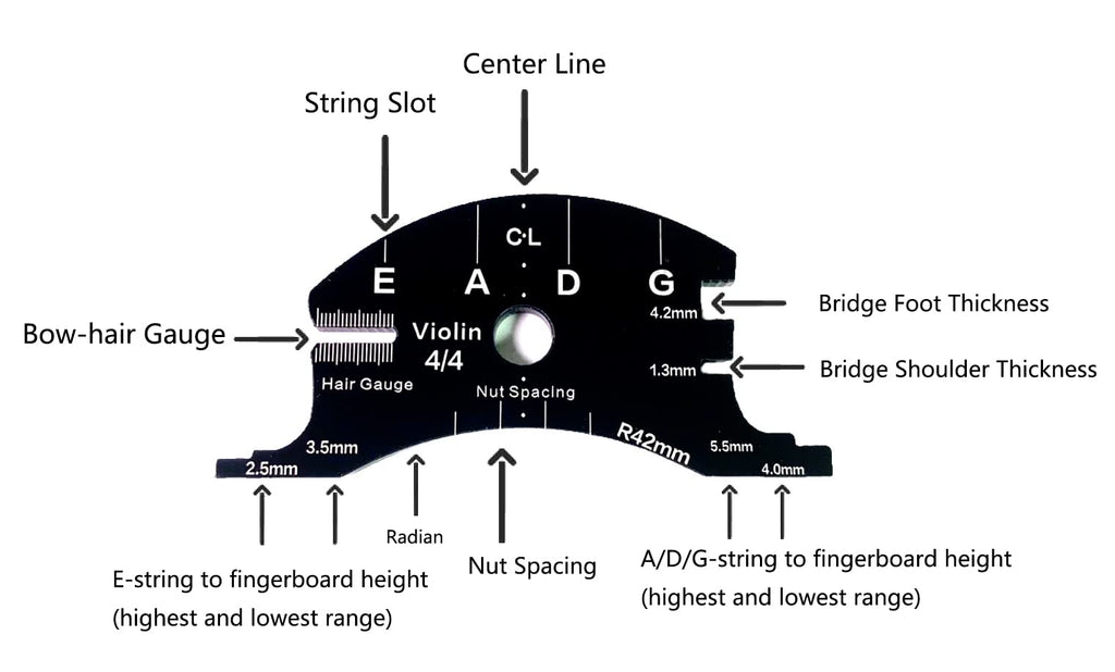 4/4 Violin Bridge Fingerboard Template Repair Reference Tool Violin Making Tools