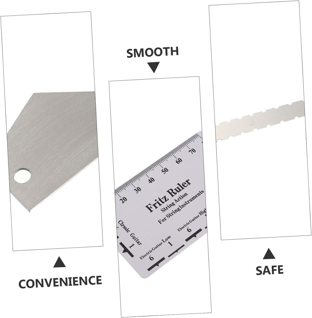 Levemolo 3pcs Guitar Leveling Tool Set Fret Rocker String Action Ruler for Accurate Neck Measurement Essential Guitar Repair Accessories for Electric and Acoustic Instruments