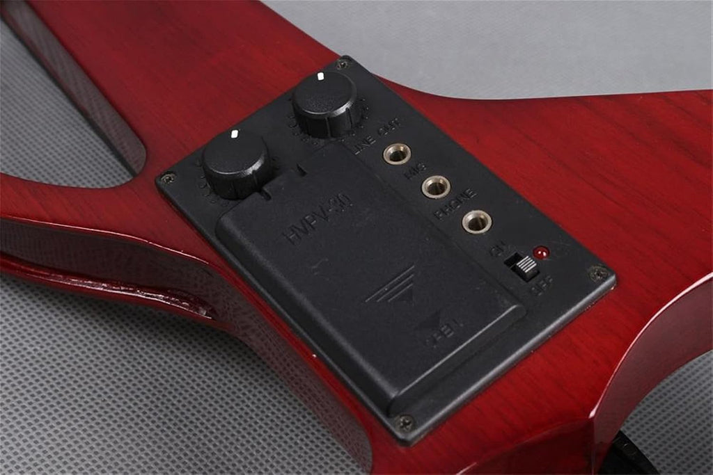 Cello Kit Violin Red 4/4 Electric Silent Violin Hand-Made Case+Bow