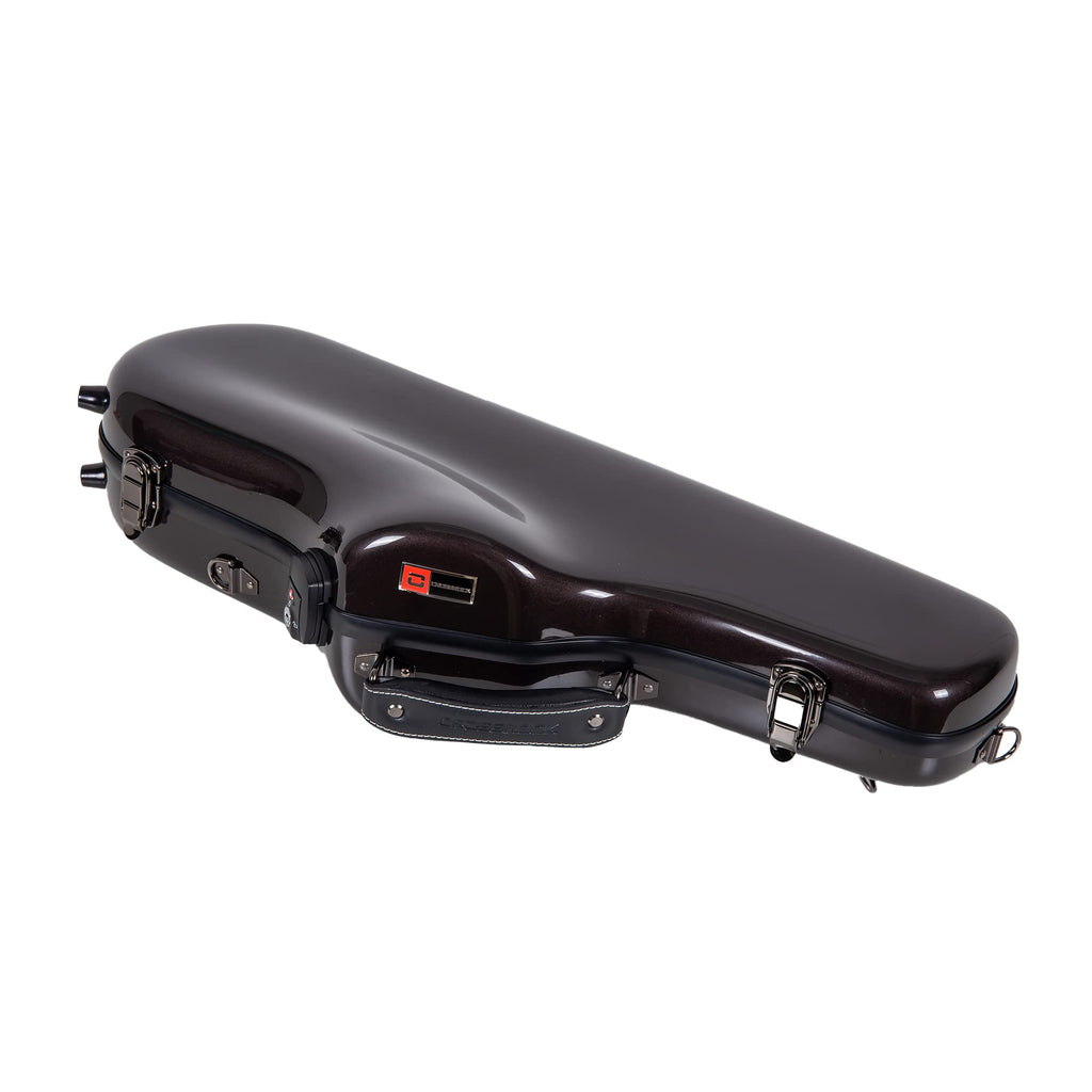 Crossrock Pro-Grade Straight Soprano Saxophone Case | Crimson Red Gloss, TSA Lock, Elite Protection, Detachable Backpack Straps, Accessory Pocket for Professional Musicians