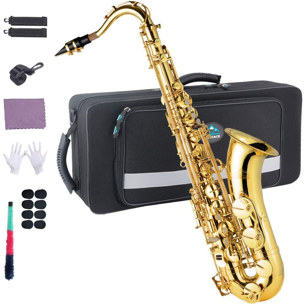 EASTROCK Nickel Tenor Saxophone B Flat Tenor Sax Professional Tenor Saxophone for Beginners Students and Musicians with Carrying Case,Mouthpiece,Reeds,Cushion Pads,Cleaning Kit,Neck Strap