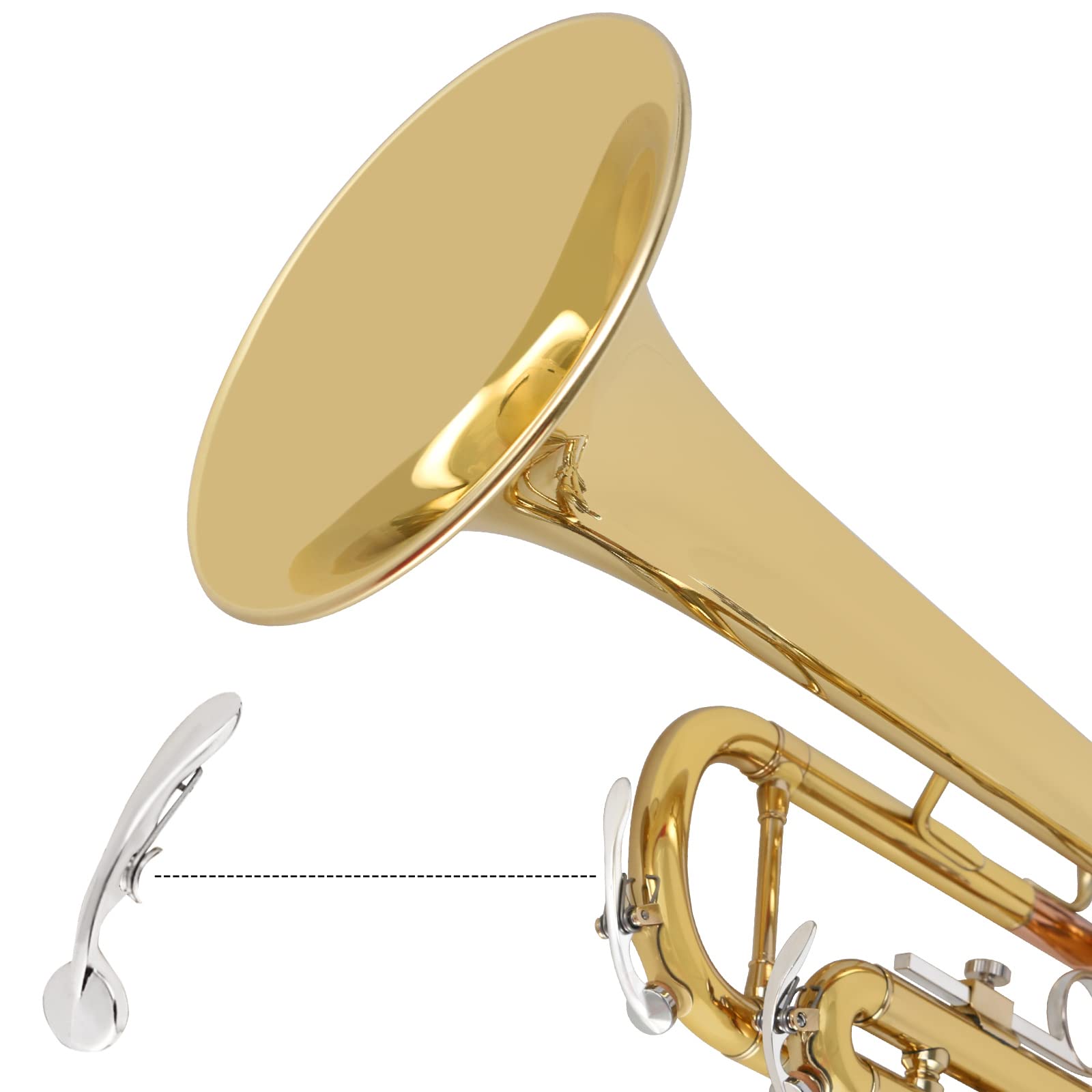 EASTROCK Bb Trumpet Standard Trumpet Set with Carrying Case,Gloves, 7C Mouthpiece, Tuning Rod, Black Nickel,Hand Carved Craft