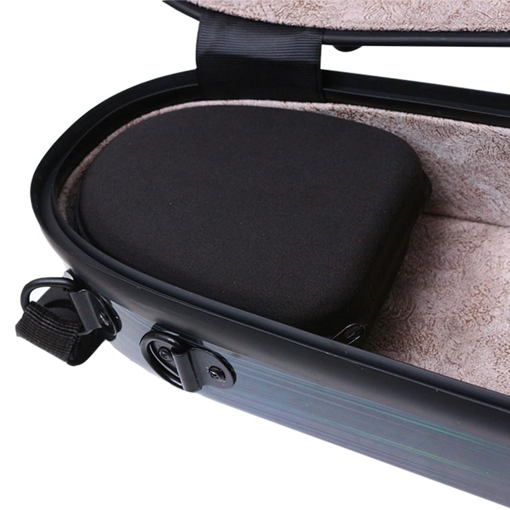 Vetimobato Dazzling Hard Shell Violin Case 4/4 Full Size Strong Light Flight Carbon Fiber Violin Box with Straps Travel Violin Case (Multicolored)