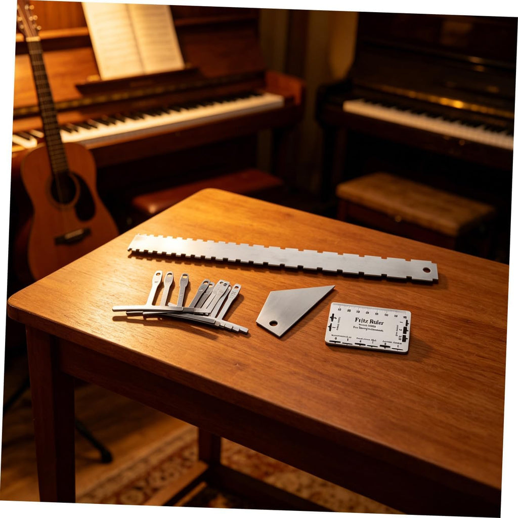 Toyvian Guitar String Height Gauge Ruler Radius Measuring Tool Luthier Fret Action Setup Ruler for Electric Guitar Repair and Maintenance