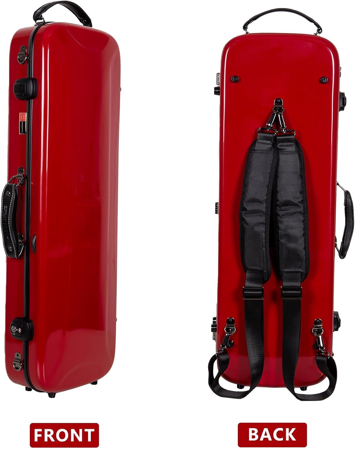 Crossrock Fiberglass Double Violin Case fits Two 4/4 Full-Size Violins- Includes TSA lock, Protective Blanket, Hygrometer, Removable Shoulder Straps- Milky White (CRF2020DVMW)