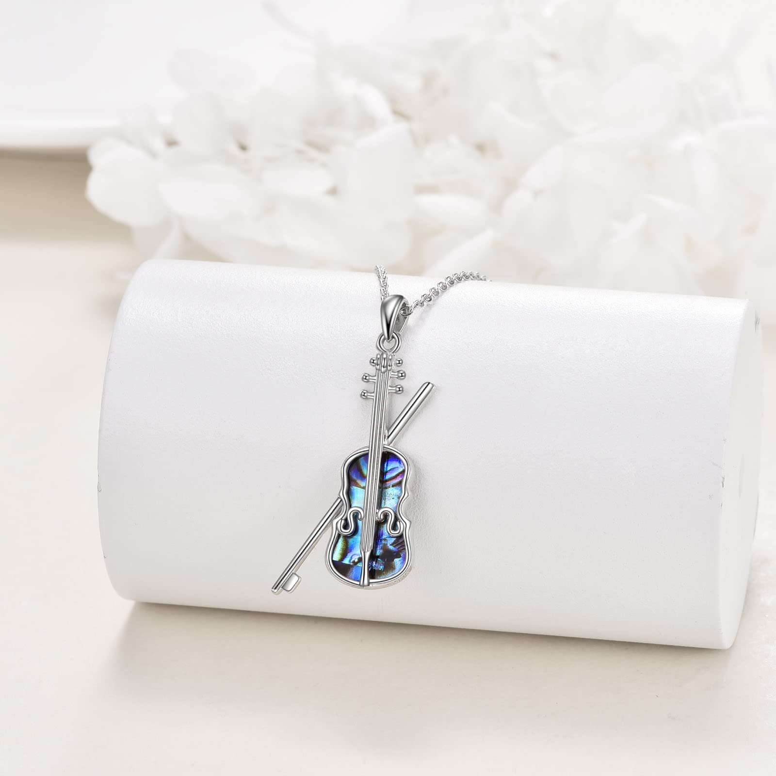 YAFEINI Violinist Cellist Gifts for Her 925 Sterling Silver Cello Violin Pendant Necklace Music Jewelry for Women Birthday Christmas Gifts
